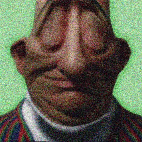 A Close Up Of A Man 'S Face With His Eyes Closed And A Very Large Nose . GIF