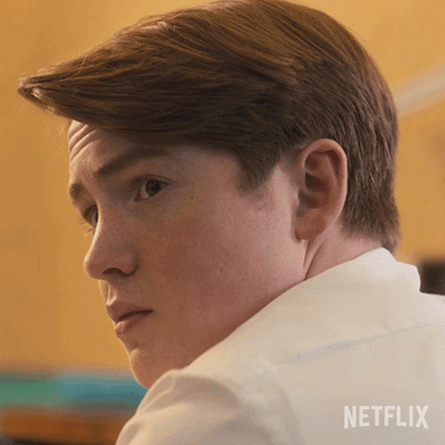 A Close Up Of A Man 'S Face With Netflix Written On The Bottom GIF