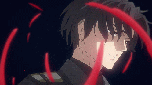 A Close Up Of A Man 'S Face With Red Lines Coming Out Of His Mouth GIF