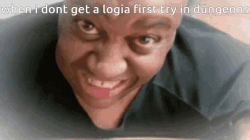 A Close Up Of A Man 'S Face With The Caption When I Dont Get A Logia First Try In Dungeon GIF