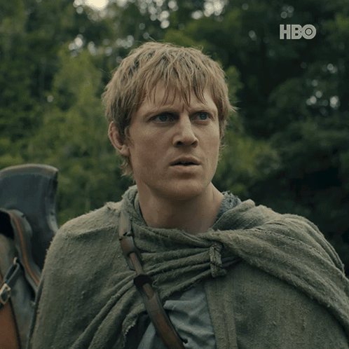 A Close Up Of A Man 'S Face With The Hbo Logo In The Corner GIF