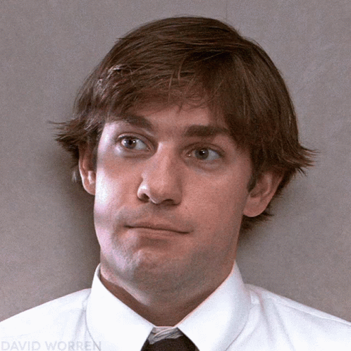 A Close Up Of A Man 'S Face With The Name David Woren Visible GIF