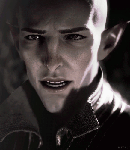 A Close Up Of A Man 'S Face With The Name Miyku On The Bottom Right Corner GIF