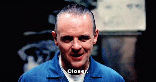 A Close Up Of A Man 'S Face With The Word Closer On It GIF