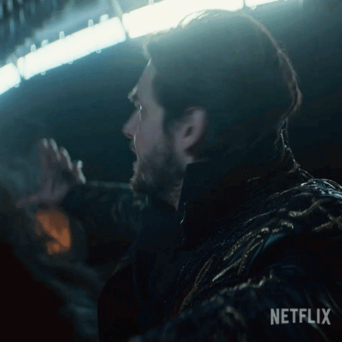A Close Up Of A Man 'S Face With The Word Netflix On The Bottom Right GIF