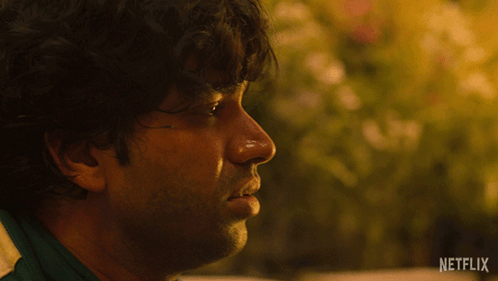 A Close Up Of A Man 'S Face With The Word Netflix On The Bottom Right GIF