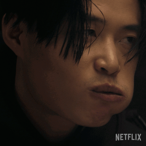 A Close Up Of A Man 'S Face With The Word Netflix On The Bottom Right GIF