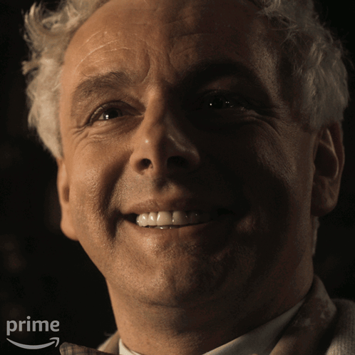 A Close Up Of A Man 'S Face With The Word Prime On The Bottom GIF