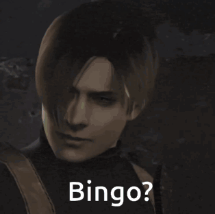 A Close Up Of A Man 'S Face With The Words Bingo On The Bottom Right GIF
