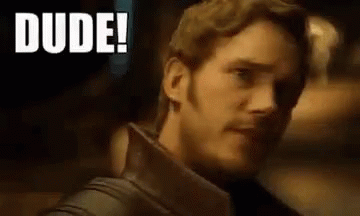 A Close Up Of A Man 'S Face With The Words `` Dude '' Written In The Background . GIF