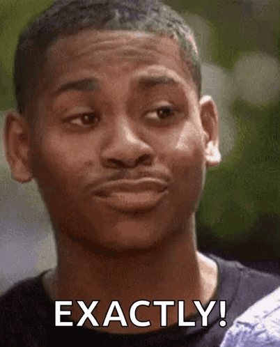 A Close Up Of A Man 'S Face With The Words Exactly Written On It GIF
