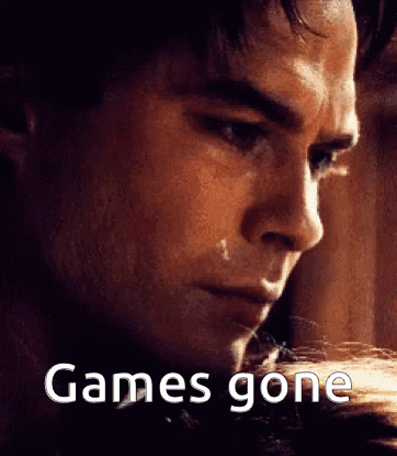 A Close Up Of A Man 'S Face With The Words Games Gone Written Below It GIF