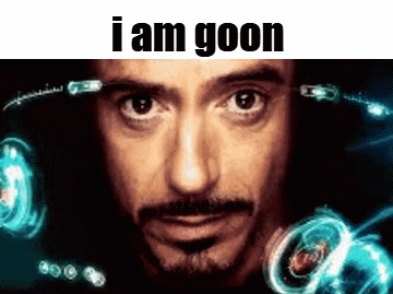A Close Up Of A Man 'S Face With The Words " I Am Goon " Above Him GIF