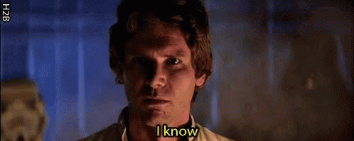 A Close Up Of A Man 'S Face With The Words " I Know " On It GIF