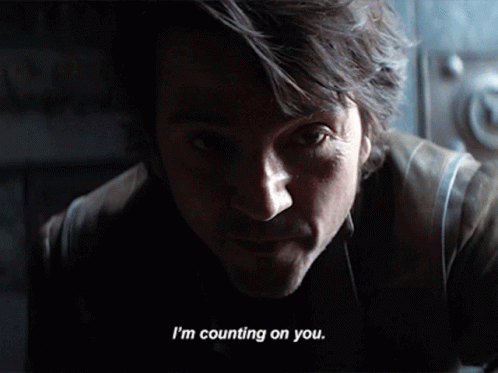 Man's Face With I'm Counting On You Text GIF
