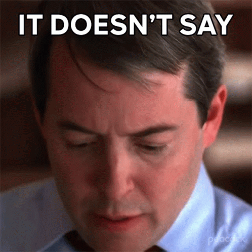 A Close Up Of A Man 'S Face With The Words It Does N't Say Written Above Him GIF