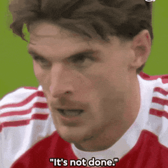 A Close Up Of A Man 'S Face With The Words " It 'S Not Done " Next To Him GIF