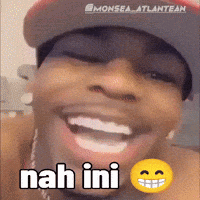 A Close Up Of A Man 'S Face With The Words Nah Ini Written On It GIF