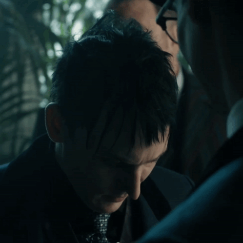 A Close Up Of A Man 'S Face With The Words No B Written On It GIF