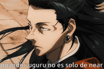 A Close Up Of A Man 'S Face With The Words Quando Suguru No Es Solo De Near GIF