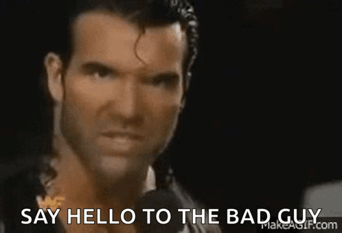 Close Up Of Man Saying Say Hello To The Bad Guy GIF