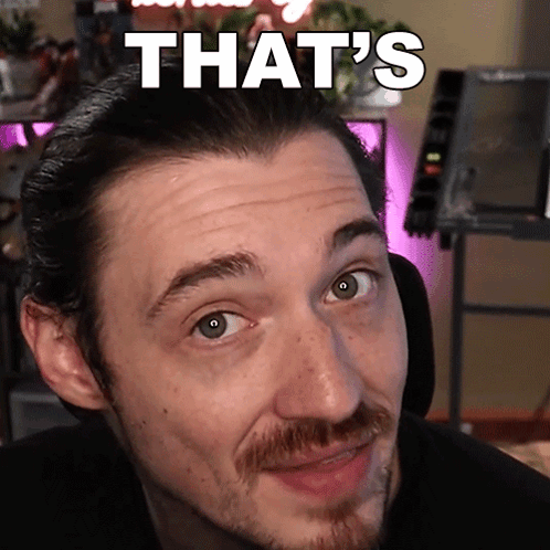 Close Up Of Man Face Saying That's Written Above It GIF