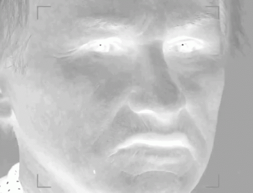 A Close Up Of A Man 'S Face With The Words " The Scaries " Below Him GIF