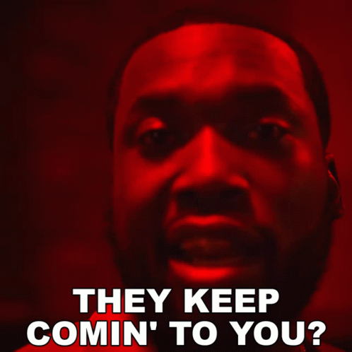 A Close Up Of A Man 'S Face With The Words They Keep Comin ' To You Below It GIF