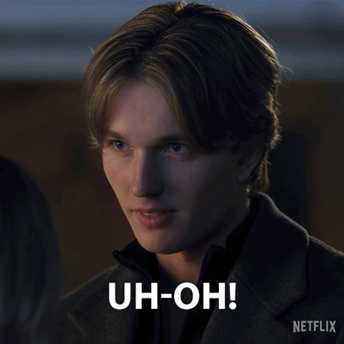 A Close Up Of A Man 'S Face With The Words Uh-Oh On The Bottom GIF
