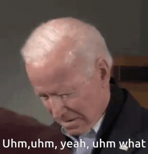 A Close Up Of A Man 'S Face With The Words Uhm Uhm Yeah Uhm What Written Below It GIF