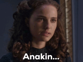 A Close Up Of A Man 'S Face With The Words What Is It Padme Below It GIF