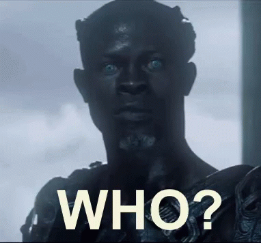 A Close Up Of A Man 'S Face With The Words Who Written On It GIF
