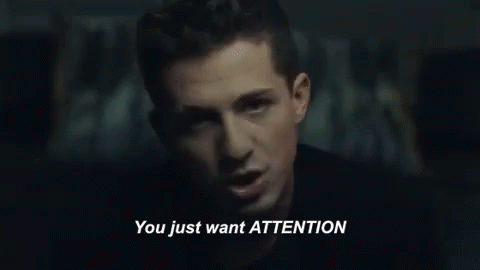 A Close Up Of A Man 'S Face With The Words `` You Just Want Attention '' . GIF