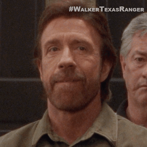 A Close Up Of A Man 'S Face With #Walker Texasranger Written On The Bottom GIF