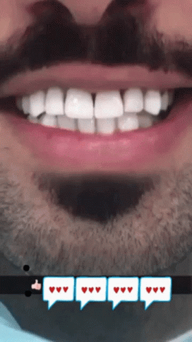 A Close Up Of A Man 'S Mouth With A Speech Bubble That Says ' I Love You ' GIF