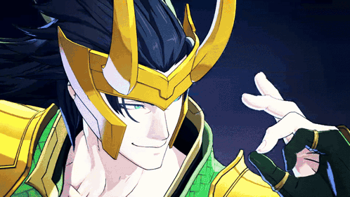 a close up of a man wearing a helmet with horns