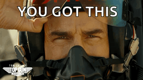 A Close Up Of A Man Wearing A Helmet With The Words " You Got This " On It GIF