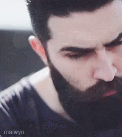 A Close Up Of A Man With A Beard And Mustache . GIF