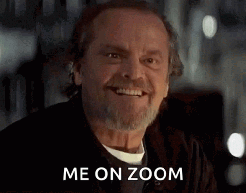 A Close Up Of A Man With A Beard Smiling And Saying `` Me On Zoom '' . GIF