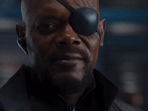 Close-Up Of Man With Black Eye Patch GIF