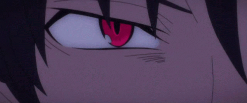 A Close Up Of A Man With Red Eyes GIF
