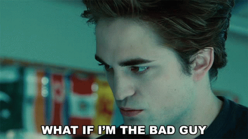 Close Up Of Man Asking What If I'm The Bad Guy GIF