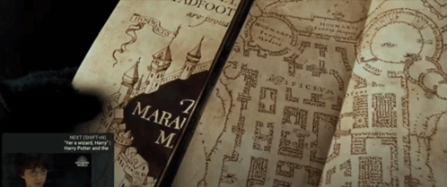 A Close Up Of A Map That Says Marauders GIF
