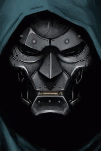A Close Up Of A Mask With A Hood On A Person 'S Head . GIF