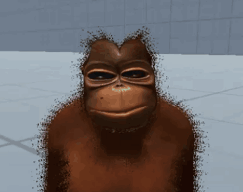 a close up of a monkey 's face with a few dots on it