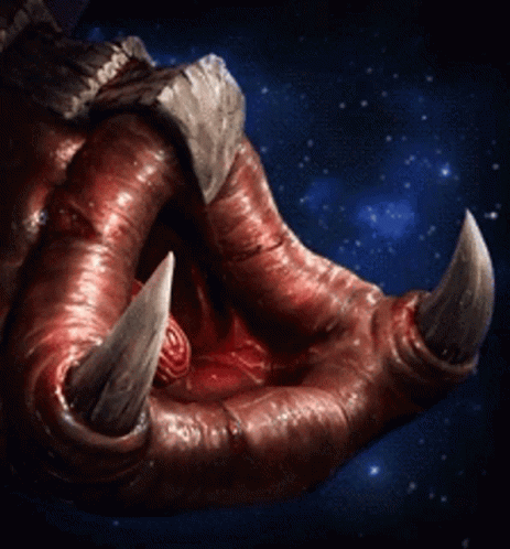 A Close Up Of A Monster 'S Claw With Sharp Claws GIF