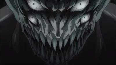 A Close Up Of A Monster 'S Face With A Lot Of Teeth . GIF