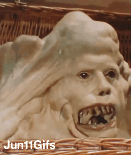 A Close Up Of A Monster 'S Face With The Words Jun11gifs Written Below It GIF