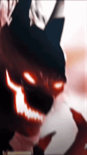 A Close Up Of A Monster With Red Eyes GIF