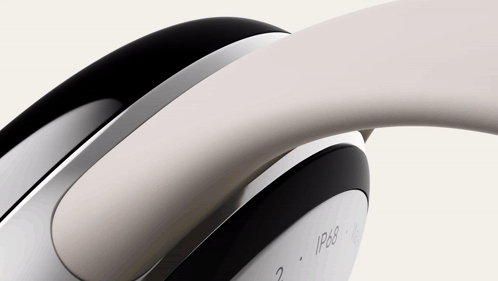 A Close Up Of A Pair Of Headphones That Says Ip68 On The Side GIF